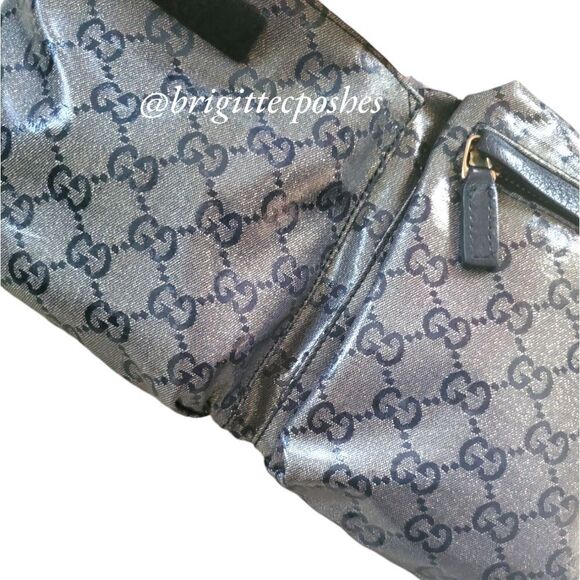 GUCCI Black/Gray Monogram Crystal Gg Unisex Belt Bag Fanny Pack - Picture 17 of 17